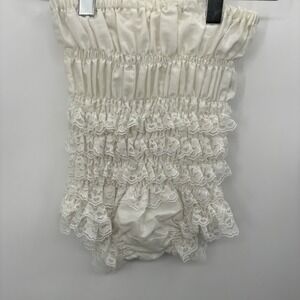 RUFFLED PETTIPANTS/BLOOMERS WHITE MEDIUM 20-34"" ELASTIC #13Z